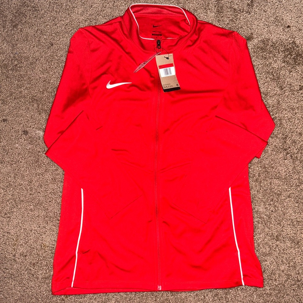 Nike Red Men's Athletic Jacket with White Swoosh